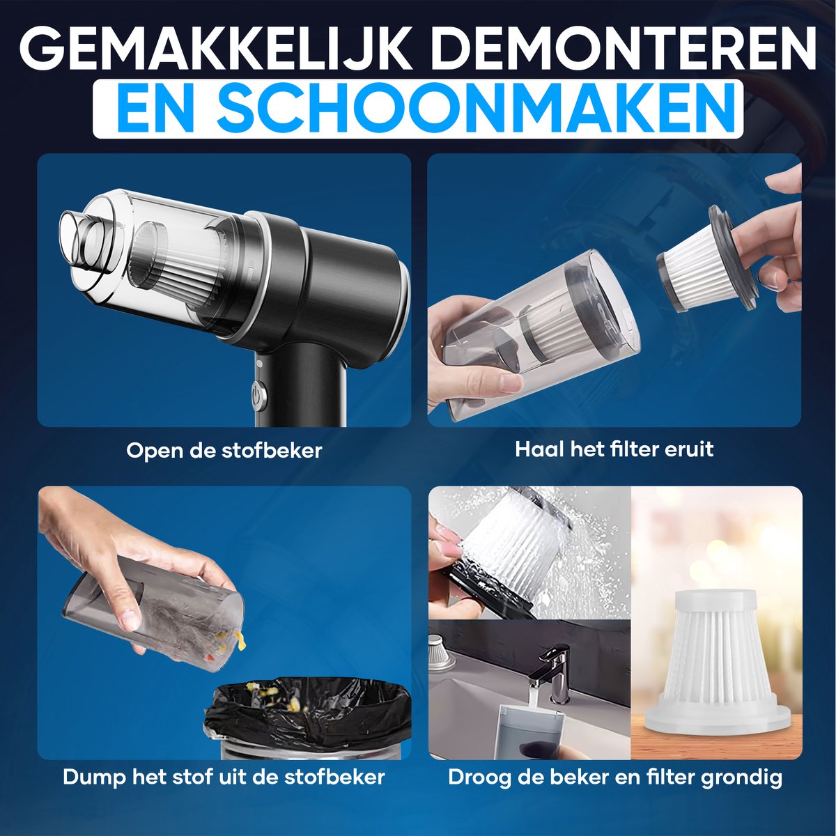 CleanWave™ Mini Autostofzuiger